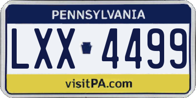 PA license plate LXX4499
