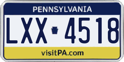 PA license plate LXX4518