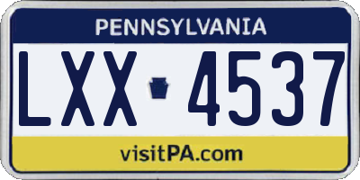 PA license plate LXX4537