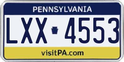 PA license plate LXX4553