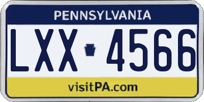 PA license plate LXX4566