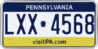 PA license plate LXX4568