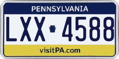 PA license plate LXX4588