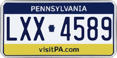 PA license plate LXX4589