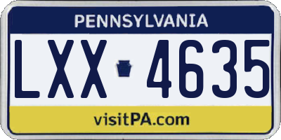 PA license plate LXX4635