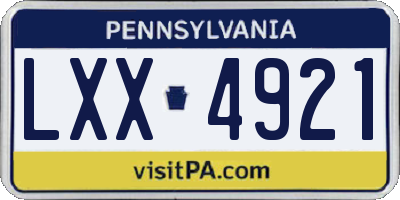 PA license plate LXX4921