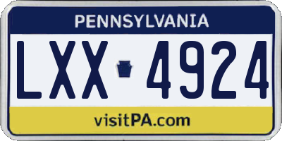 PA license plate LXX4924