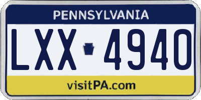 PA license plate LXX4940