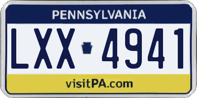 PA license plate LXX4941