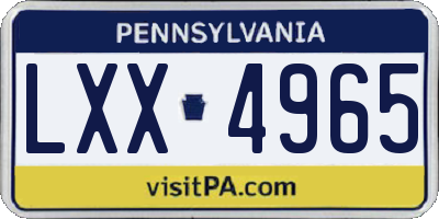 PA license plate LXX4965