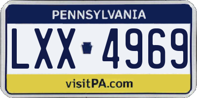 PA license plate LXX4969