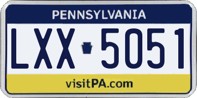 PA license plate LXX5051