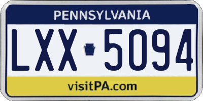 PA license plate LXX5094