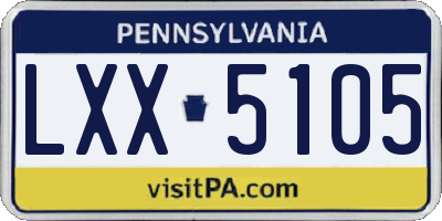 PA license plate LXX5105