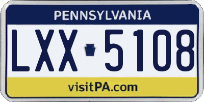 PA license plate LXX5108
