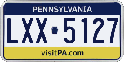 PA license plate LXX5127