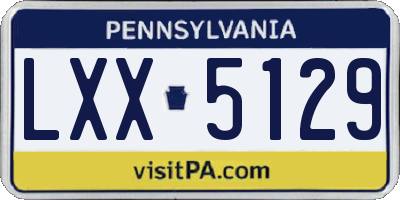 PA license plate LXX5129