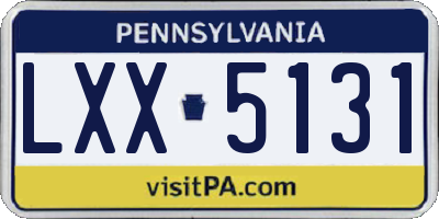 PA license plate LXX5131
