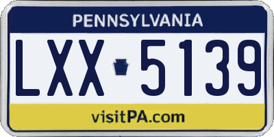 PA license plate LXX5139