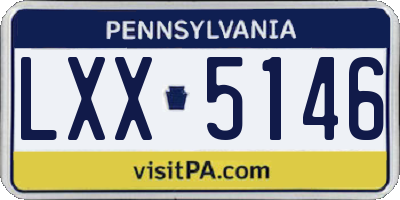 PA license plate LXX5146
