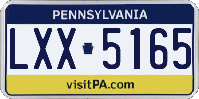 PA license plate LXX5165
