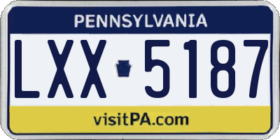 PA license plate LXX5187