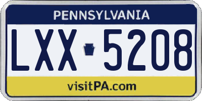 PA license plate LXX5208