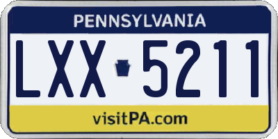 PA license plate LXX5211