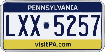 PA license plate LXX5257