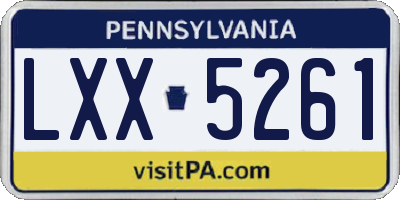PA license plate LXX5261