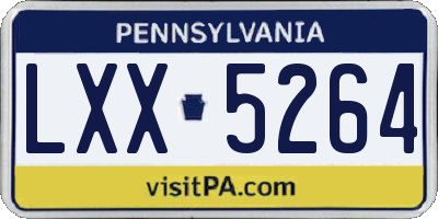 PA license plate LXX5264