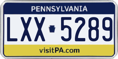 PA license plate LXX5289