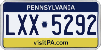 PA license plate LXX5292