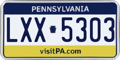 PA license plate LXX5303