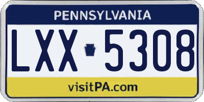 PA license plate LXX5308