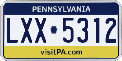 PA license plate LXX5312