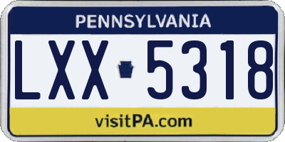 PA license plate LXX5318