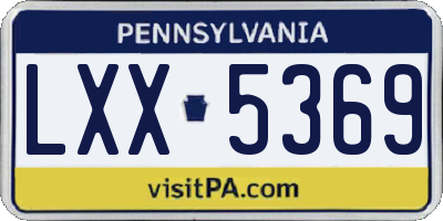 PA license plate LXX5369