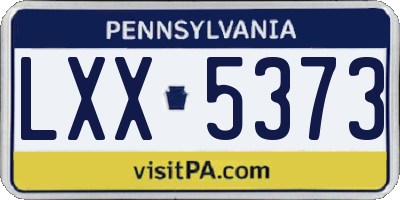PA license plate LXX5373