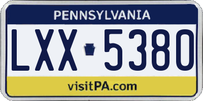 PA license plate LXX5380