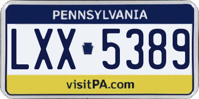 PA license plate LXX5389