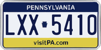 PA license plate LXX5410
