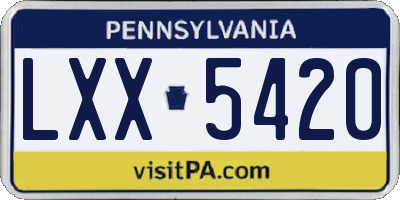 PA license plate LXX5420