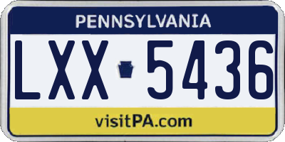 PA license plate LXX5436