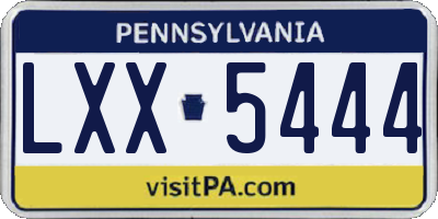 PA license plate LXX5444