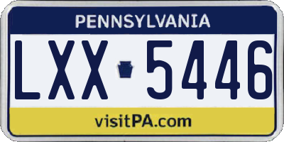 PA license plate LXX5446