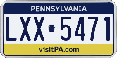 PA license plate LXX5471