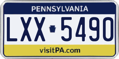 PA license plate LXX5490