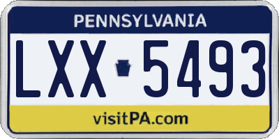 PA license plate LXX5493