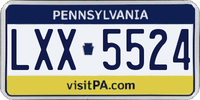 PA license plate LXX5524